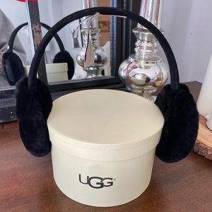 UGG Black suede/fur ear muffs